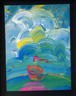 Peter Max   Awesome   1980 s Signed Print    New Golden Frame