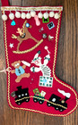 Vintage Mid Century Modern Baby Childs Kitschy Christmas Felt Stocking 13  D4