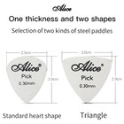 Alice 10pcs Guitar Picks 0 01 In Silver Metal Pack