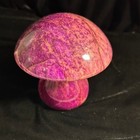 Vintage Alabaster Hand Carved Mushroom Made In Italy Purple Stone Figurine