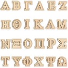 Double Layer Wooden Greek Letters 2 Inch Unfinished Wood Greek 2 Inch-24 Pcs