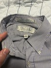 Van Heusen Editions Fitted Blue white Striped Dress Shirt 17 5 34 35