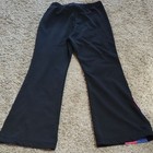 Danskin Black Flared Stretchy Gymnastics dance Pants With Pink And Blue Accents