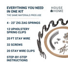 House2home 23  Upholstery Spring Kit 8 Gauge 4pk Sinuous Wire   Clips Repair