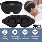 2pack 3d Travel Eye Mask Sleeping Soft Padded Shade Cover Rest Relax Blindfold