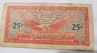 1965-1968   25 Cents   Military Payment Certificate   Series 641   Vietnam