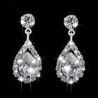 3pcs Set Fashion Earrings Pendant Necklace Luxury Zircon Silver Plated Women New
