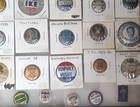 Lot Of 50 Nice Antique   Vintage Buttons Pinbacks Political Advertising Military