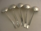 5 Very Nice Vintage Mid Century Silver Plate Gravy Ladles  Lot  175