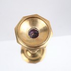 Vintage Large 12    Solid Brass Taper Candle Holder Single Heavy Metal Decor
