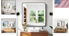 Bathroom Mirror Wall Large 36x36 Square Black Frame Modern Vanity Mirror