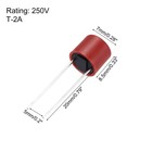 25pcs Cylindrical Dip Mounted Miniature Micro Fuse   T-2a 2a 250v  Red