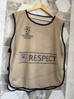 Champions League Uefa Training Players Issue Gold Bibs Vest Jersey Respect Mens