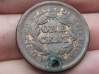 1851 Braided Hair Large One Cent Penny- Fine vf Details