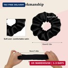 Satin Scrunchies For Women - 8pcs Black Silk Hair Ties - No Crease  Frizz-free 
