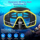 Snorkeling Gear For Adults mask Fins Snorkel Set panoramic View Diving Mask 