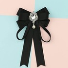 Bowknot Rhinestone Ribbon Bow Brooch Pre-tied Bow Tie For Women Neck Tie Wedd   