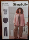 Simplicity Sewing Pattern S9269 Womens Jacket Knit Top And Pants Size 18w-24w Uc