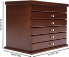Collectors Cabinet Solid Wood Knives Coin Watches Display Case Glass Top  Gift