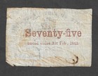 1863 Bank Of The State Of South Carolina 75 Cents Obsolete Bank Note Civil War
