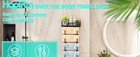Towel Racks For Bathroom Storage - 6 Tier Over The Door   Wall Mount Rolled