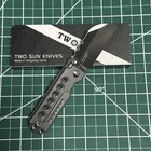 Twosun Ts563 Gray Folding Knife M390 Blade Titanium Handle Pocket Knife Nib 