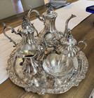Reed   Barton Winthrop  1795 6 Pc Silverplate Tea Set W Towle 19    Tray