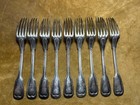 9 Antique Silver Plated Forks In The Fiddle   Thread Pattern By Apollo