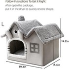 Luxury Double Roof Indoor Dog House Cat Nest foldable Warm Soft Grey 