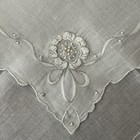 Vintage Linen Hankie Wedding Bridal Embroidered   Seed Pearls