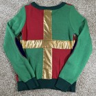 Tipsy Elves Ugly Christmas Sweater Present Gold Womens Pullover Size S