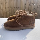 Ugg 1094269 Neumel Chestnut Brown Suede Fur Low Women s Boots Size 6