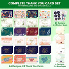 24 Pack Glittery 6x4in Assorted Thank You Cards With Envelopes And Stickers  24