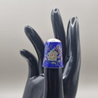 Antique Sterling Silver Guilloche Enamel Thimble Bird By James Swann   Son