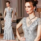 Elegant Mother Of The Bride Dresses Lace Appliqued Evening Gowns Floor Length
