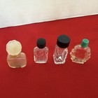 Lot Of  4 Vintage  Mini Mixed Sized Glass Perfume Bottles Empty Miniatures