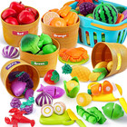 50 Pcs Kids Plastic Play Food Set Pretend Kitchen Playset Learning Toys