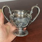 Silver City Quadruple Plate Rose Double Handled Pedestal Trophy Sugar Bowl