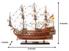 San Felipe Spanish Galleon Tall Ship Wooden Model 19  Fully Assembled Sailboat