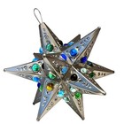 Tin Star W Marbles  Mexican Moravian Star  Small Imperfections  See Description