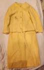 Vintage Yellow Skirt Suit Crop Jacket Pencil Skirt Belt 1960s Mad Men  Doris Day