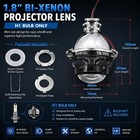 1 8  Bi-xenon Hid Projector Lens Without Shroud Kit     Headlight Retrofit Hi lo