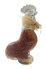Vintage Sealed 13  Clear Glass Rooster Shaped Bottle Vinegar Infused Red Peppers