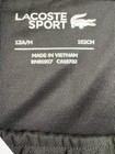 Lacoste Sport Boys Nwt Size 12a m Black Track Pants White Side Stripe Pockets 