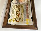 Vintage Large Coca Cola Framed Mirror Ad Sign Delicious Relieves Fatigue 18x12