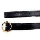 Michael Kors Women s Black Belts Genuine Leather Round Golden Buckle Size Medium