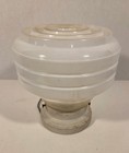 Vtg Mcm Light Ceiling Light Fixture With White Frosted And Clear Glass Shade