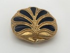Vtg Estee Lauder Solid Perfume Blue Parma Paisley Enamel Golden Compact Empty