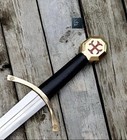 Medieval 30   knight Arming Sword-high Carbon Steel Blade With Leather Scabbard