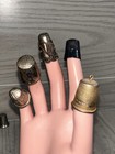 Lot Of 18 Vintage Thimbles Cloisonne  Wood  Acrylic  Silver  Gold Enamel Sewing